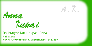 anna kupai business card